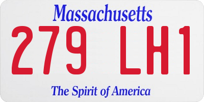 MA license plate 279LH1