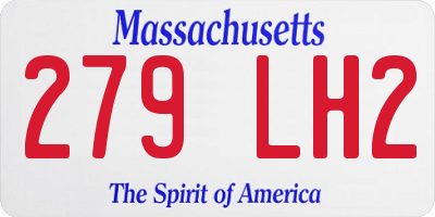 MA license plate 279LH2