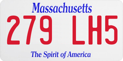 MA license plate 279LH5