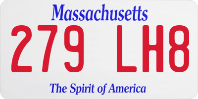MA license plate 279LH8