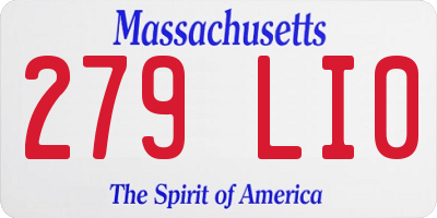 MA license plate 279LI0