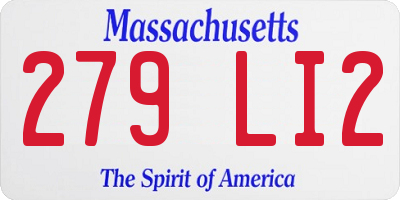 MA license plate 279LI2
