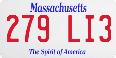 MA license plate 279LI3