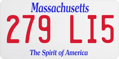 MA license plate 279LI5