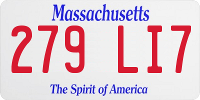 MA license plate 279LI7