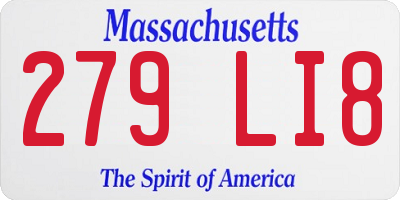 MA license plate 279LI8