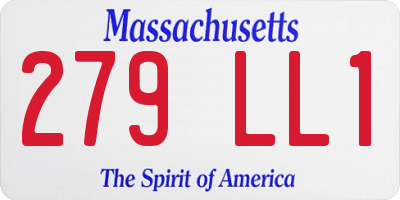 MA license plate 279LL1