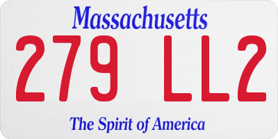 MA license plate 279LL2