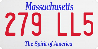 MA license plate 279LL5