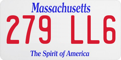 MA license plate 279LL6