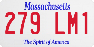 MA license plate 279LM1