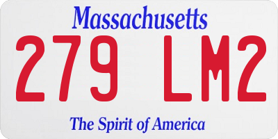 MA license plate 279LM2