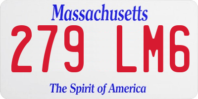 MA license plate 279LM6