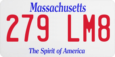 MA license plate 279LM8