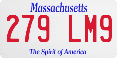 MA license plate 279LM9