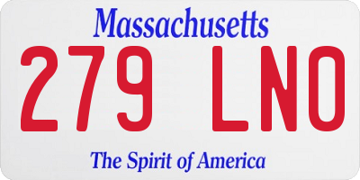 MA license plate 279LN0