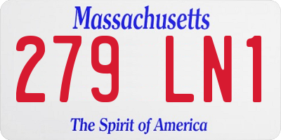 MA license plate 279LN1