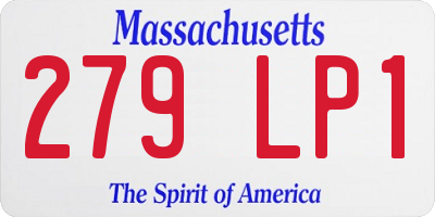 MA license plate 279LP1