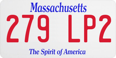 MA license plate 279LP2