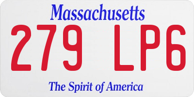 MA license plate 279LP6