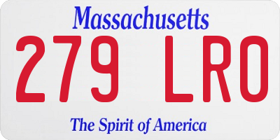 MA license plate 279LR0