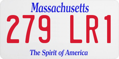 MA license plate 279LR1
