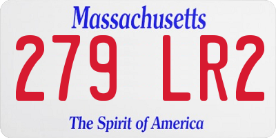 MA license plate 279LR2