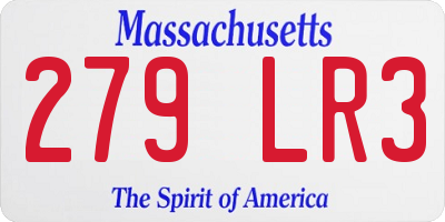 MA license plate 279LR3