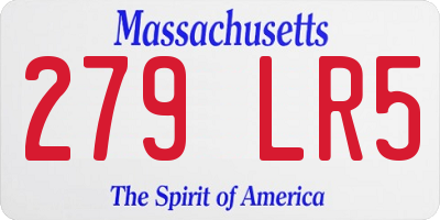 MA license plate 279LR5