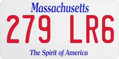 MA license plate 279LR6