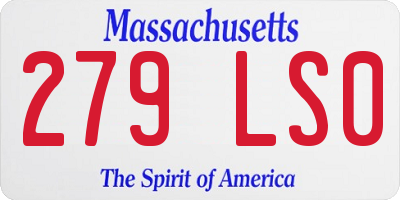 MA license plate 279LS0