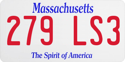 MA license plate 279LS3