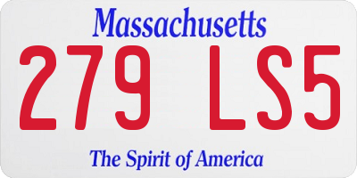 MA license plate 279LS5