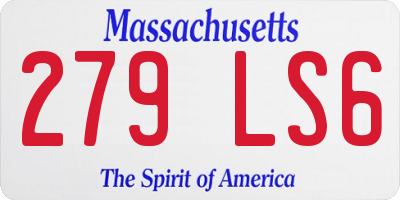 MA license plate 279LS6