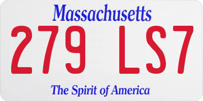 MA license plate 279LS7