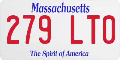 MA license plate 279LT0