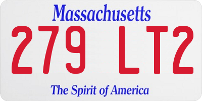 MA license plate 279LT2