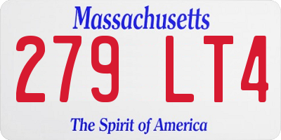 MA license plate 279LT4