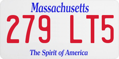 MA license plate 279LT5
