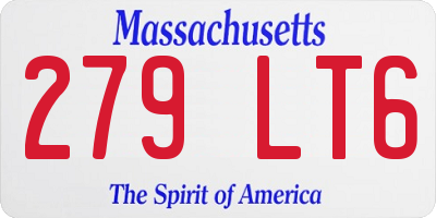 MA license plate 279LT6