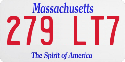MA license plate 279LT7