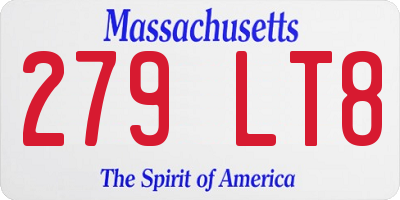 MA license plate 279LT8