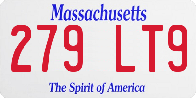 MA license plate 279LT9