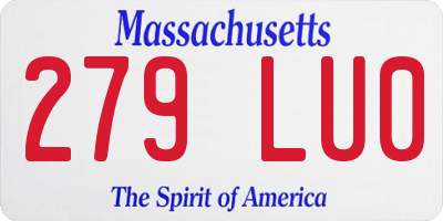 MA license plate 279LU0