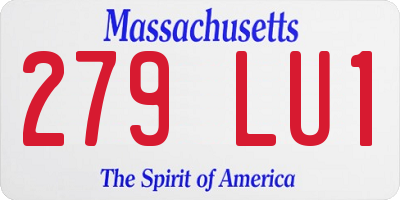 MA license plate 279LU1