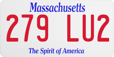 MA license plate 279LU2