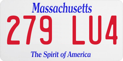 MA license plate 279LU4