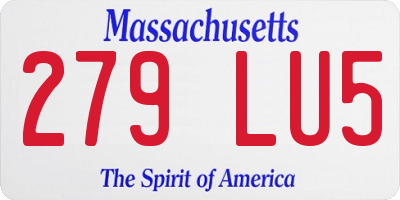 MA license plate 279LU5