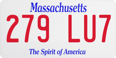 MA license plate 279LU7