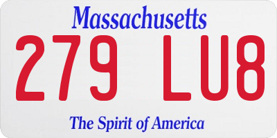 MA license plate 279LU8